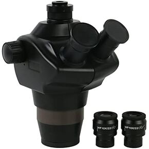 Black Simul-Focal Lab Trinocular Stereo Microscope 8X-50X Continuous Trinocular Confocal Zoom Magnification
