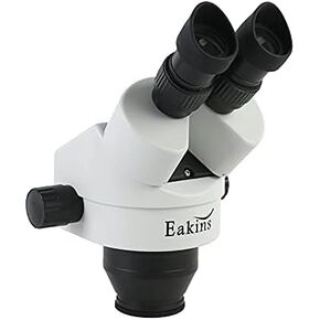 Microscope Binocular Microscope Magnification Continuous Zoom 7X-45X Stereo Microscope Head + WF10X/20mm Large Field Eyepiece (Color : Gold) (White)