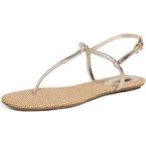 SCHUTZ Women's Elsha Sandals, Platina, Metallic, Gold, Tan, 9 Medium US