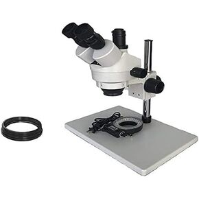 Microscope Russia 7-45X 3.5X-90X Trinocular Stereo Zoom Big Table Stand Microscope with 0.5X 2.0X Auxiliary Objective Lens (Color : 3.5X 90X 0.5X BK) (4.2X 32x Wh)