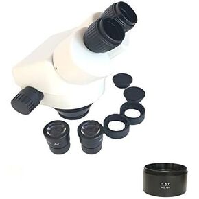 Black Color 7-45X Binocular Stereo Microscope Industrial Microscope Zoom Magnification Head +WD165 0.5X 2.0X 1X Protection Glass (Color : 7X 45X White) (3.5X 45x White)