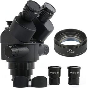 Microscope 7X-45X 3.5X-90X Microscope Zoom Stereo Microscope Head + 0.5X 2.0X Auxiliary Lens (Color : 3.5X 90x) (7X 90x Height 40mm)
