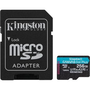 Kingston Canvas Go Plus 256GB microSD Card | Up to 200MB/s | Class 10, UHS-I, U3, V30, A2 | SDCG4/256GB