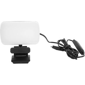 Xolsurg Video Conference Lighting 360° Rotatable 3 Levels Adjustable 120 LED Lamp Beads Rechargeable Laptop Webcam Lighting White