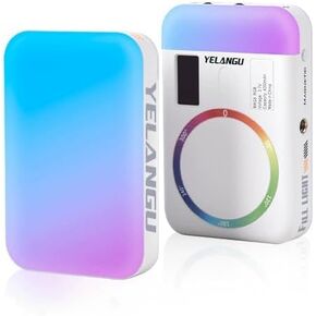 RGB Video Light, Portable Magnetic Double Sided LED Camera Light, 2500-9000K, 26 Special Effects, 360° Full Colour Adjustment, 120° Lighting Angle, Fits Phone and Camera