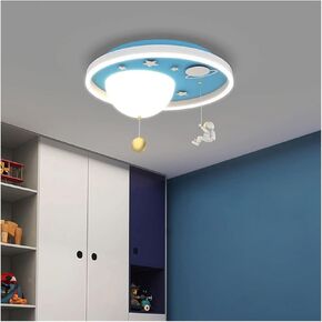 Ceiling Lamp LED Children's Ceiling Lamp Astronaut Planet Pendant Light with Acrylic Shade Cartoon Ceiling Lamp for Boys and Girls Room Decor Chandelier (Color : Section a, Size : White Light)