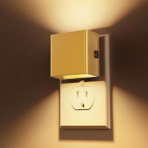L Lohas LED LED LIGHT LIGHT LIGHT في الجدار ، [2 عبوة] التوصيل في ضوء الليل مع الغسق إلى مستشعر الفجر ، سطوع قابلة للتعديل ، 3000K أبيض دافئ ، ضوء ليلي قابلة للبالغين للبالغين المطبخ الممر الحمام