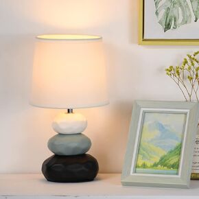 Lampwell BERO Small Modern Ceramic Table Lamp, Green, 6.50H11.89IN, Bulb Excluded, Kids & Bedside Night Table Lamp