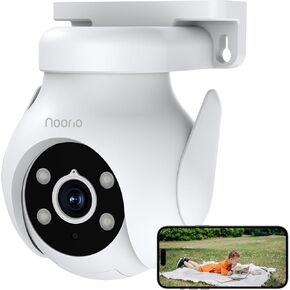 Noorio 2K Solar Security Cameras Wireless Outdoor, 2.4G WiFi Outdoor Camera Wireless with 360° View, Cameras for Home Security with AI Human Detection, Color Night Vision, 2-Way Audio