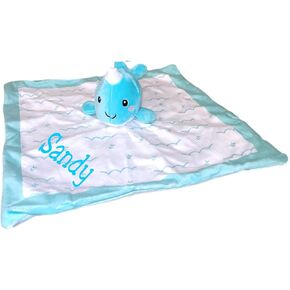 SONA G DESIGNS Baby Lovey Custom Personalized with Name Plush Security Blanket - Narwhale - Elephant - Owl for Infants Babies Toddlers Newborns (Pink Owl with Embroidered Name)