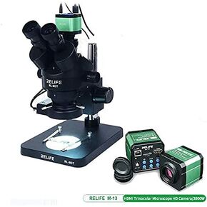 Stereophonic Microscope 0.7-4.5X of The Continuous Tinnitus of trinocular reife with Camera for The RL-M3 Electronic Device of (Color : Microscope) (Go Ld)