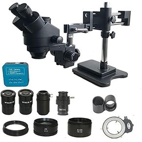Microscope 3.5X-90X Double Boom Zoom Simul Focal trinocular Stereo Microscope 38MP HDMI USB SMD microscopio Camera Phone PCB Repair Tools (Color : 3.5X 180X BK 38MP) (3.5X 90x Bk 38mp)