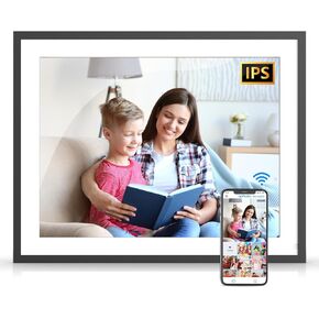 32GB 17-Inch Digital Picture Frame, Auto Rotate Dual WiFi Digital Photo Frame, Full Function, Sharing Photos and Videos via App or Email Instantly, Unlimited Cloud Storage, Wall Mounted Digital Frame