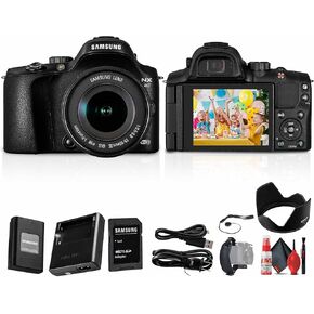Samsung 20.3Mp NX20 Mirrorless Wi-Fi Digital Camera with 18-55mm Lens Bundle Including: Battery, Charger, Hand Strap, Cleaning Kit, Cap Keeper