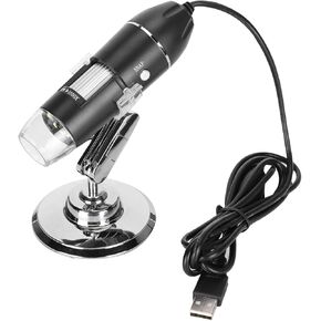 Fafeicy USB المجهر الرقمي مع 8 مصابيح LED قابلة للتعديل 1000x التكبير 640x480 دقة لتقييم المجوهرات إصلاح الهاتف
