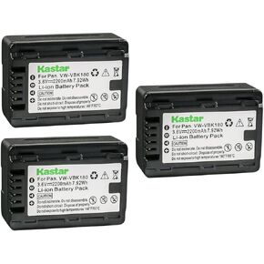 Kastar 1-Pack Battery VW-VBK180 Replacement for Panasonic HDC-TM40PC, HDC-TM41, HDC-TM41H, HDC-TM41P, HDC-TM41PC, HDC-TM45, HDC-TM55, HDC-TM55K, HDC-TM55P, HDC-TM55PC, HDC-TM60, HDC-TM60P Camera