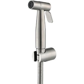 Handheld ToiletSprayer, Wall Mounted Stainless Steel BrushedFaucet, Bathroom Cloth Diaper Sprayer Kit,Spray Gun Set with Angle Valve