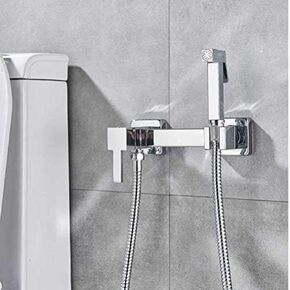 aucet Bright Chrome Handheld ToiletSprayer Set Self Cleaning HandFaucet Bathroom Hand Sprayer Shower Head