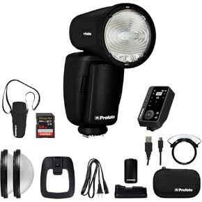Profoto A10 AirTTL-N Studio Light for Nikon | Round Head Flash, Event Photography Flash with Profoto Connect Pro Remote for Nikon, Diffuser, 64GB Extreme PRO UHS-I SDXC Memory Card - Bundle Set