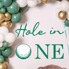 Golf Wall Decal, Hole in One Birthday Backdrop Decals，First Golf Themes Birthday Party Decoration, for Balloon Arch, Golf Baby Shower Party, Baby Boy First Birthday Background Golf Decor Sign.