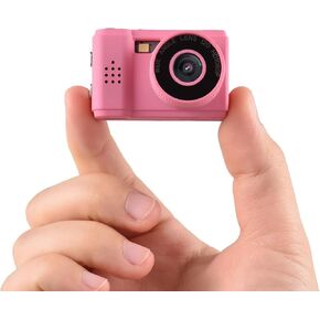 Mini Camera Mini Digital Video Camera 1080P Camcorder Built-in Battery with LCD Screen Flash for Photo Video, Pink
