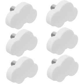 Homoyoyo 6pcs Cute Cloud Drawer Knobs Soft Rubber Cabinet Pulls for Boys and Girls Furniture Unique Decorative Dresser Handles Lightweight Easy to Install for Home Decor