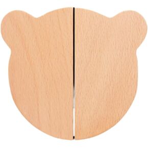 Drawer Pulls， Wood Pull Handles ，Wooden Handles for Cupboards 2Pcs/Set Children'S Room Wardrobe Solid Wood Handles Bear Animal Rabbit Cabinet Door Semicircular Handles Bear Trumpet Beech(Bla