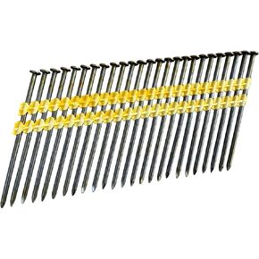 Sandbaggy 21 Degree Framing Nails (3-1/2 inch x 0.131 inch) - Plastic Strip Collated Nails - 1/4" Round Head, Smooth Shank, Vinyl Coated (1000)