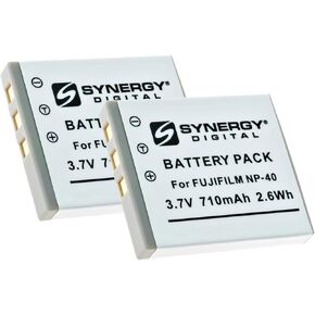 Synergy Digital Camcorder Batteries, Compatible with HamiltonBuhl ActionPro Camcorder, (Li-ion, 3.7V, 710 mAh), Replacement for Fuji NP-40 Battery, Pack Includes: 2 x SDNP40 Batteries