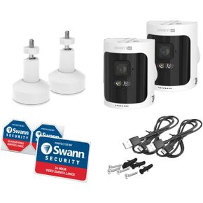 Swann 4K Wireless Security Camera, 2-Pack with Mounting Kit, Extra Cameras for AllSecure4K Systems (Renewed)