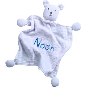 Personalized Baby Blanket Lovey, Custom Embroidered Name Security Blanket, Cute Teddy Bear Lovie Personalized Baby Gifts for Newborn Girl, Monogrammed (Pink Lovey)