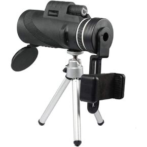 Portable Binoculars High Power 10x42 Monocular Telescope, BAK4 Prism Lens Monocular Telescope Compact with Monocular with Smartphone Adapter and Tripod for Adults Bird Watching