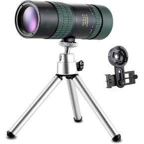 Portable Binoculars High Power 8-24x30 Monocular Telescope, Zoom Teles Monocular Telescope with BAK4 Prism Lens with Smartphone Adapter and Tripod