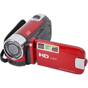 Digital Camera, 2.7in 1080P TFT Rotatable Screen Camcorder with USB Cable, 16x Digital Zoom Video Camera, for Travel, Marriage, Campus Records, etc. (Red)