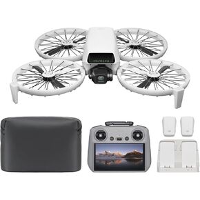 Flip Fly More Combo With RC 2 Screen Remote Controller, Drone With 4K UHD Camera for Adults, Palm Takeoff, Auto Return, Intelligent Flight, 3 Batteries for 93-Min Flight Time, Gray