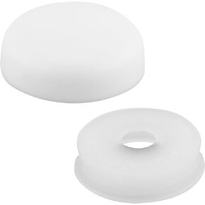 CRL White Countersunk Small Snap Cap Screw Covers - Packag of 100