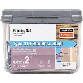 Simpson Strong-Tie 6D 2 in. L Finish Stainless Steel Nail Smooth Shank Small Brad 1 lb.
