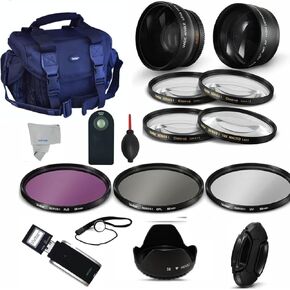 77MM Wide Angle Lens + 77MM TELEPHOTO Zoom Lens + Accessory KIT for Canon RF 14-35mm f/4 L is USM Lenses