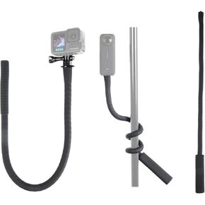 HSU Camera Flexible Mount Clamp Stick Pole for Insta360 GoPro, Neck Holder Selfie Stick Extension Pole, Camera Tripod Stand for GoPro Hero 13 12 11 10 9, Insta360 X5 X4 X3, DJI Action Camera