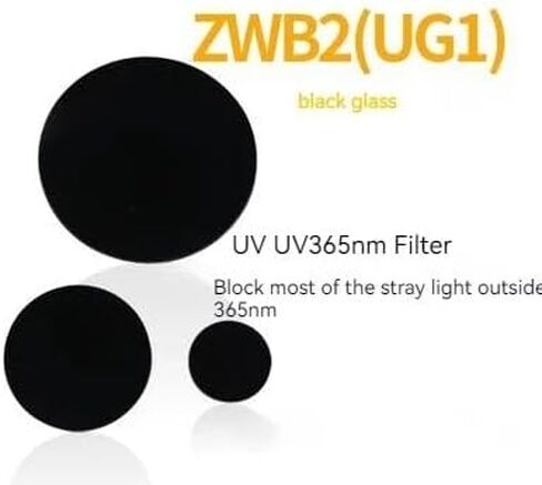365nm Uv Transmission Filtered Through Circular ZWB2 Filter Lens to Remove Visible Stray Light in Black Glass Ug1(6.7X1mm) in Saudi Arabia