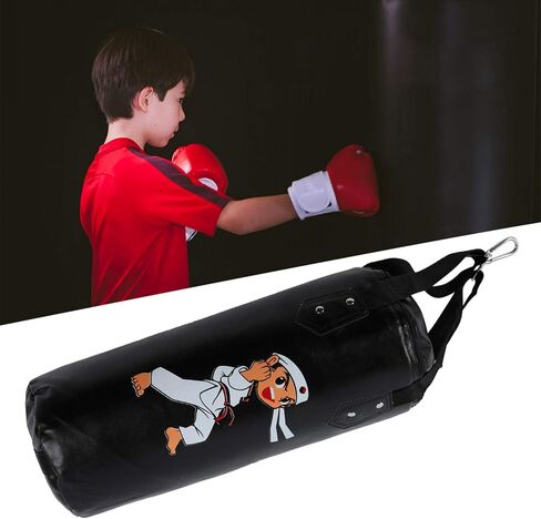 Children Boxing Sandbag Hanging Type Kid Muay Thai Training Hollow Equipment for Children and Teenagers PU Leather Red Black 53cm 410g in Saudi Arabia