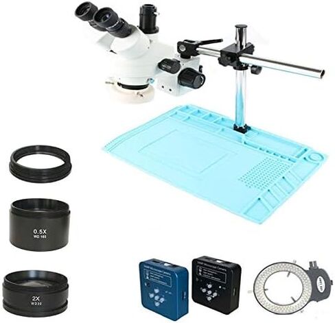 34MP فيديو رقمي DIGITAL HDMI USB Microscope Camera 3.5x-90x Simul-Focal Trinocular Microscope Microscope Soldering PCB PREANT (COLOL: 3.5X 90X BK) (3.5x 90x CTV0.5 BK) in Kuwait