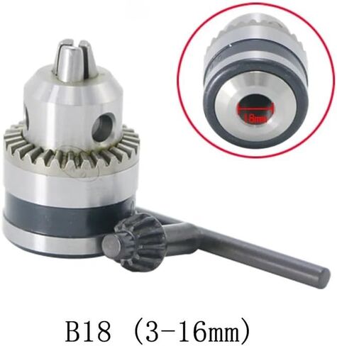 1pc B10 B12 B16 B18 Drill Chuck Rotation Clamping Tool Morse Drill Chuck MT1 MT2 MT3 MT4 Tool Holder 1pcs Wrench + 1pcs Drill Chuck(B18 (3-16mm)) in Saudi Arabia