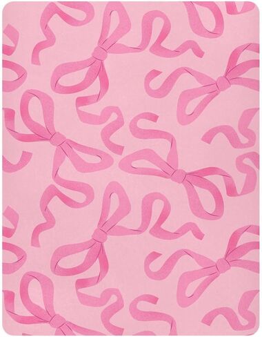 Baby Crib Sheets Pink Bow on Light Crib Sheets for Boys Girls,Neutral Bassinet Toddler Bed Play Sheets Breathable Soft and Portable 52 * 28 * 9in in Saudi Arabia