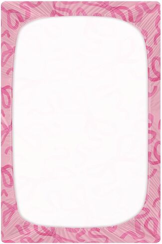 Baby Crib Sheets Pink Bow on Light Crib Sheets for Boys Girls,Neutral Bassinet Toddler Bed Play Sheets Breathable Soft and Portable 52 * 28 * 9in in Saudi Arabia