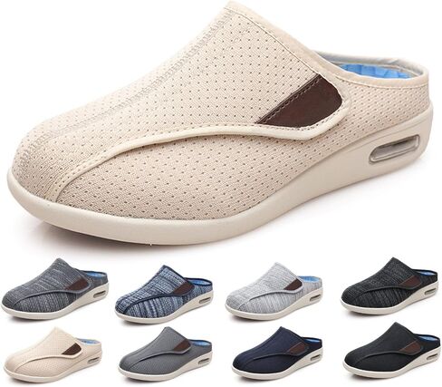 Extra Wide Walking Edema Sneakers,Wide Widths Walking Edema Slippers Adjustable Strap - Ideal for Diabetes, Edema, Plantar Fasciitis, and Swollen Feet in Saudi Arabia