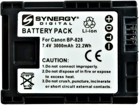 Synergy Digital Camcorder Battery, Compatible with Canon BP-828 Camcorder Battery (Li-Ion, 7.4V, 3000 mAh) in Saudi Arabia