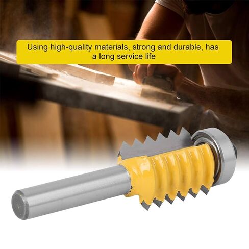 Joyzan Shank Finger Joint Router Bit, 8mm Bearing Flush Trim Woodworking Milling Cutter Tool Reversible Glue Drawer Lock Carbide Joinery Professional Wood DIY Door Table Cabinet Shelve Furniture in Saudi Arabia