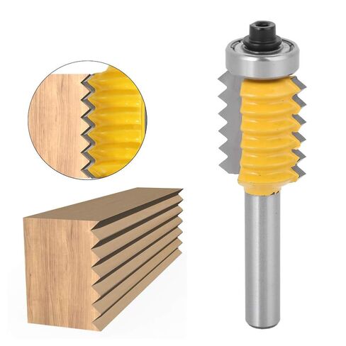 Joyzan Shank Finger Joint Router Bit, 8mm Bearing Flush Trim Woodworking Milling Cutter Tool Reversible Glue Drawer Lock Carbide Joinery Professional Wood DIY Door Table Cabinet Shelve Furniture in Saudi Arabia