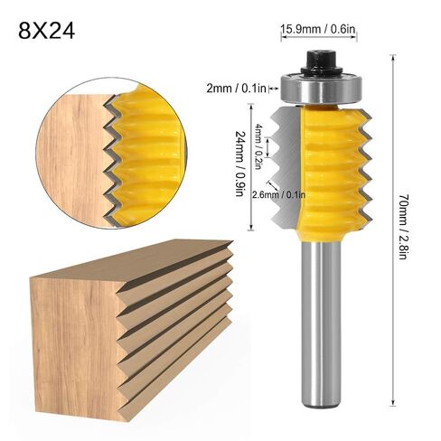 Joyzan Shank Finger Joint Router Bit, 8mm Bearing Flush Trim Woodworking Milling Cutter Tool Reversible Glue Drawer Lock Carbide Joinery Professional Wood DIY Door Table Cabinet Shelve Furniture in Saudi Arabia